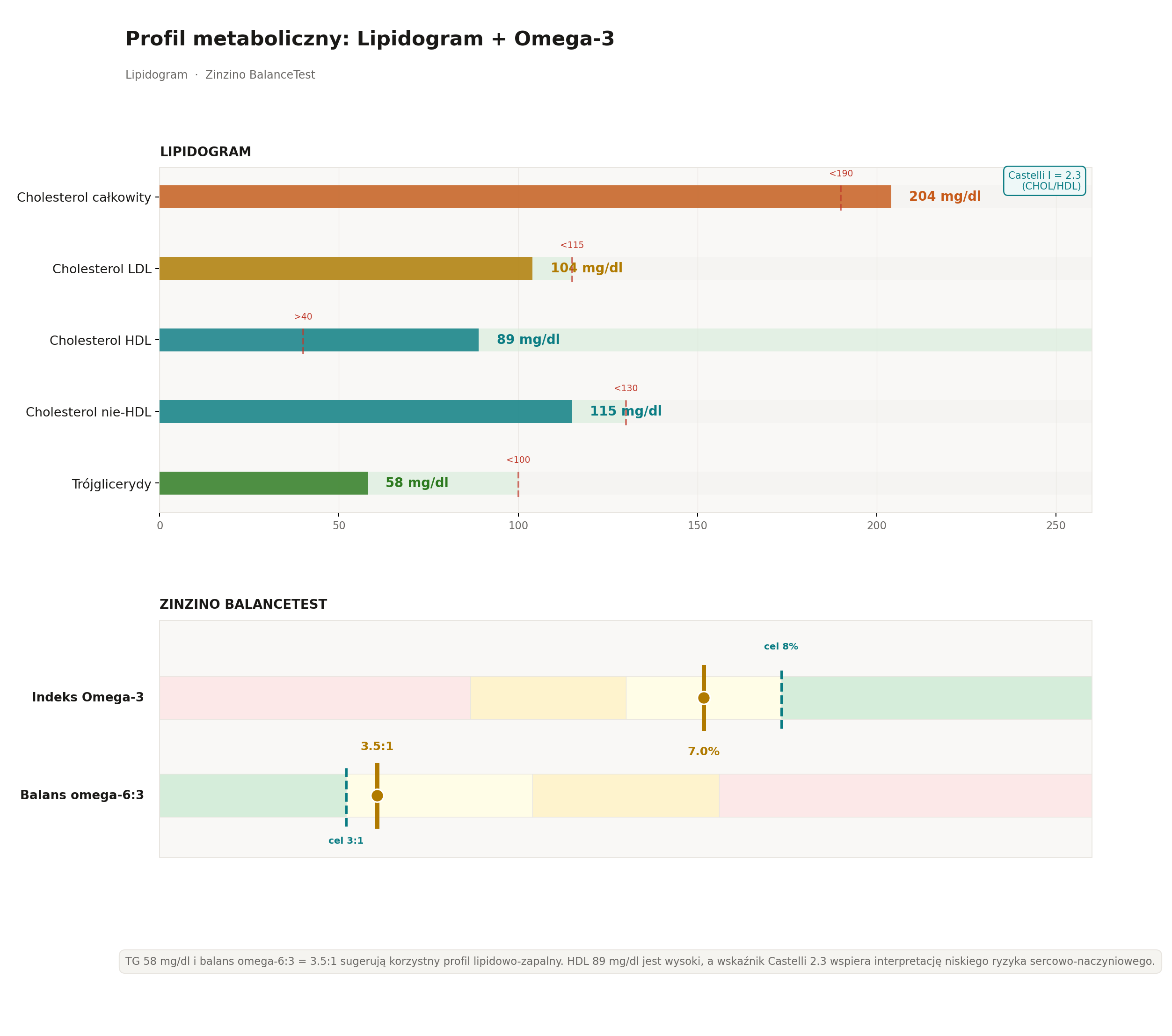 Profil metaboliczny: lipidogram i BalanceTest omega-3